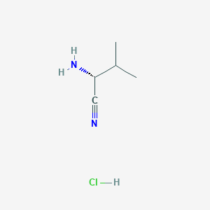molecular formula C5H11ClN2 B2569050 (2R)-2-amino-3-methylbutanenitrile hydrochloride CAS No. 1798890-45-5