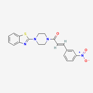 (E)-1-(4-(benzo[d]thiazol-2-yl)piperazin-1-yl)-3-(3-nitrophenyl)prop-2-en-1-one