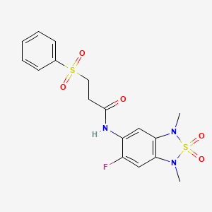 N-(6-fluoro-1,3-dimethyl-2,2-dioxido-1,3-dihydrobenzo[c][1,2,5]thiadiazol-5-yl)-3-(phenylsulfonyl)propanamide