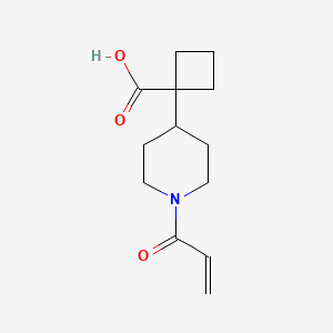 molecular formula C13H19NO3 B2569088 1-(1-丙-2-烯酰哌啶-4-基)环丁烷-1-羧酸 CAS No. 2567498-51-3