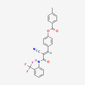 molecular formula C25H17F3N2O3 B2569093 [4-[(E)-2-cyano-3-oxo-3-[2-(trifluoromethyl)anilino]prop-1-enyl]phenyl] 4-methylbenzoate CAS No. 380477-17-8