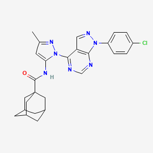 molecular formula C26H26ClN7O B2569099 N-{1-[1-(4-chlorophenyl)-1H-pyrazolo[3,4-d]pyrimidin-4-yl]-3-methyl-1H-pyrazol-5-yl}adamantane-1-carboxamide CAS No. 1006001-38-2