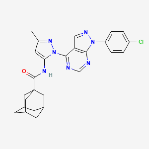 molecular formula C26H26ClN7O B2569099 N-{1-[1-(4-氯苯基)-1H-吡唑并[3,4-d]嘧啶-4-基]-3-甲基-1H-吡唑-5-基}金刚烷-1-甲酰胺 CAS No. 1006001-38-2