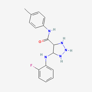 molecular formula C16H14FN5O B2569100 5-(2-fluoroanilino)-N-(4-methylphenyl)triazolidine-4-carboxamide CAS No. 1794959-13-9