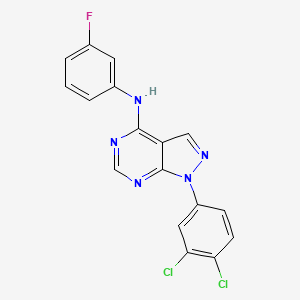 molecular formula C17H10Cl2FN5 B2569103 1-(3,4-dichlorophenyl)-N-(3-fluorophenyl)-1H-pyrazolo[3,4-d]pyrimidin-4-amine CAS No. 890897-58-2