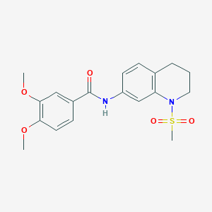 molecular formula C19H22N2O5S B2569106 3,4-dimethoxy-N-(1-methylsulfonyl-3,4-dihydro-2H-quinolin-7-yl)benzamide CAS No. 946299-11-2