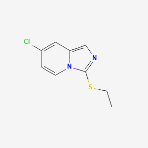 molecular formula C9H9ClN2S B2569109 7-氯-3-(乙硫基)咪唑并[1,5-a]吡啶 CAS No. 1989671-36-4