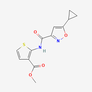 molecular formula C13H12N2O4S B2569110 Methyl 2-(5-cyclopropylisoxazole-3-carboxamido)thiophene-3-carboxylate CAS No. 1207010-61-4