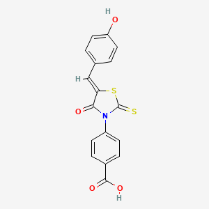 4-[(5Z)-5-[(4-hydroxyphenyl)methylidene]-4-oxo-2-sulfanylidene-1,3-thiazolidin-3-yl]benzoic acid