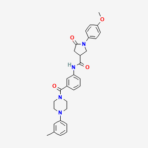 molecular formula C30H32N4O4 B2569125 1-(4-methoxyphenyl)-N-(3-{[4-(3-methylphenyl)piperazin-1-yl]carbonyl}phenyl)-5-oxopyrrolidine-3-carboxamide CAS No. 1989628-35-4
