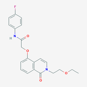molecular formula C21H21FN2O4 B2569149 2-[2-(2-ethoxyethyl)-1-oxoisoquinolin-5-yl]oxy-N-(4-fluorophenyl)acetamide CAS No. 898431-46-4