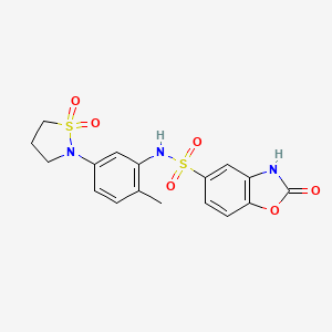 N-(5-(1,1-dioxidoisothiazolidin-2-yl)-2-methylphenyl)-2-oxo-2,3-dihydrobenzo[d]oxazole-5-sulfonamide