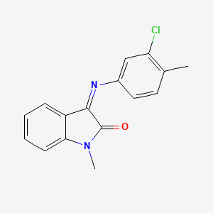 molecular formula C16H13ClN2O B2569160 3-[(3-chloro-4-methylphenyl)imino]-1-methyl-1,3-dihydro-2H-indol-2-one CAS No. 338414-77-0