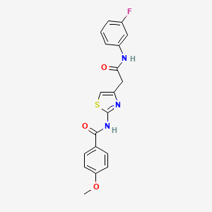 molecular formula C19H16FN3O3S B2569166 N-(4-(2-((3-fluorophenyl)amino)-2-oxoethyl)thiazol-2-yl)-4-methoxybenzamide CAS No. 921792-21-4