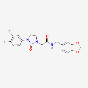 N-(benzo[d][1,3]dioxol-5-ylmethyl)-2-(3-(3,4-difluorophenyl)-2-oxoimidazolidin-1-yl)acetamide