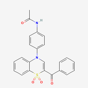 N-[4-(2-benzoyl-1,1-dioxido-4H-1,4-benzothiazin-4-yl)phenyl]acetamide