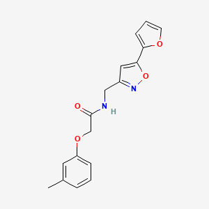 molecular formula C17H16N2O4 B2569170 N-((5-(呋喃-2-基)异恶唑-3-基)甲基)-2-(间甲苯氧基)乙酰胺 CAS No. 1105241-40-4
