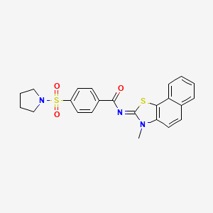 molecular formula C23H21N3O3S2 B2569172 N-(3-甲基苯并[g][1,3]苯并噻唑-2-亚甲基)-4-吡咯烷-1-基磺酰基苯甲酰胺 CAS No. 397290-53-8