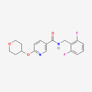 molecular formula C18H18F2N2O3 B2569173 N-(2,6-difluorobenzyl)-6-((tetrahydro-2H-pyran-4-yl)oxy)nicotinamide CAS No. 1903233-11-3