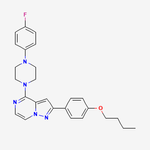 molecular formula C26H28FN5O B2569175 2-(4-Butoxyphenyl)-4-(4-(4-fluorophenyl)piperazin-1-yl)pyrazolo[1,5-a]pyrazine CAS No. 1115391-69-9