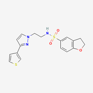 N-(2-(3-(thiophen-3-yl)-1H-pyrazol-1-yl)ethyl)-2,3-dihydrobenzofuran-5-sulfonamide