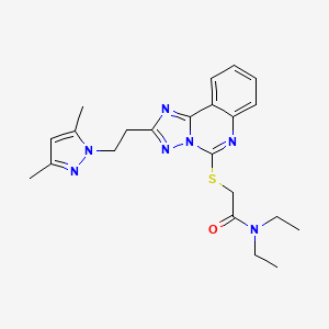 2-({2-[2-(3,5-dimethyl-1H-pyrazol-1-yl)ethyl]-[1,2,4]triazolo[1,5-c]quinazolin-5-yl}sulfanyl)-N,N-diethylacetamide