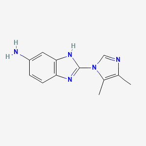 molecular formula C12H13N5 B2569185 2-(4,5-dimethyl-1H-imidazol-1-yl)-1H-1,3-benzodiazol-5-amine CAS No. 1542093-63-9