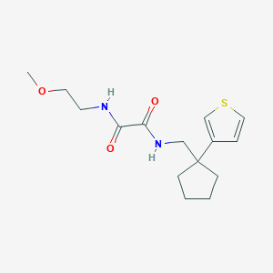 molecular formula C15H22N2O3S B2569187 N1-(2-methoxyethyl)-N2-((1-(thiophen-3-yl)cyclopentyl)methyl)oxalamide CAS No. 2034452-09-8