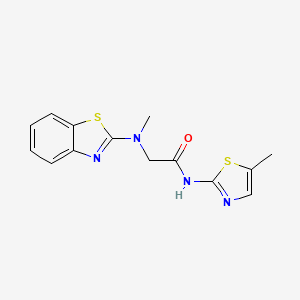 molecular formula C14H14N4OS2 B2569203 2-(苯并[d]噻唑-2-基(甲基)氨基)-N-(5-甲基噻唑-2-基)乙酰胺 CAS No. 1351589-10-0