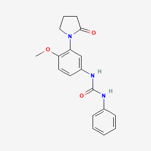 molecular formula C18H19N3O3 B2569204 1-(4-Methoxy-3-(2-oxopyrrolidin-1-yl)phenyl)-3-phenylurea CAS No. 922977-78-4