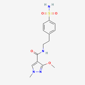 molecular formula C14H18N4O4S B2569205 3-methoxy-1-methyl-N-(4-sulfamoylphenethyl)-1H-pyrazole-4-carboxamide CAS No. 1014048-56-6