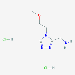 molecular formula C6H14Cl2N4O B2569210 (4-(2-甲氧基乙基)-4H-1,2,4-三唑-3-基)甲胺二盐酸盐 CAS No. 1255717-31-7