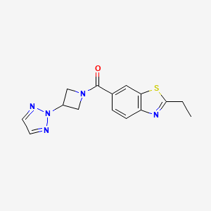 molecular formula C15H15N5OS B2569212 (3-(2H-1,2,3-triazol-2-yl)azetidin-1-yl)(2-ethylbenzo[d]thiazol-6-yl)methanone CAS No. 2176152-21-7