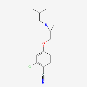 molecular formula C14H17ClN2O B2569213 2-Chloro-4-[[1-(2-methylpropyl)aziridin-2-yl]methoxy]benzonitrile CAS No. 2411263-53-9