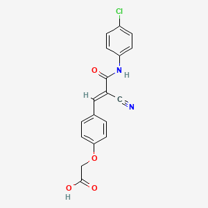 molecular formula C18H13ClN2O4 B2569218 2-[4-[(E)-3-(4-chloroanilino)-2-cyano-3-oxoprop-1-enyl]phenoxy]acetic acid CAS No. 340306-84-5