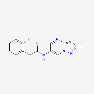 molecular formula C15H13ClN4O B2569223 2-(2-chlorophenyl)-N-(2-methylpyrazolo[1,5-a]pyrimidin-6-yl)acetamide CAS No. 1796964-48-1