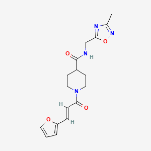 (E)-1-(3-(furan-2-yl)acryloyl)-N-((3-methyl-1,2,4-oxadiazol-5-yl)methyl)piperidine-4-carboxamide