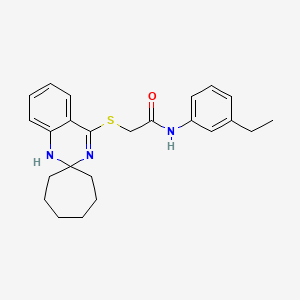 molecular formula C24H29N3OS B2569226 N-(3-ethylphenyl)-2-spiro[1H-quinazoline-2,1'-cycloheptane]-4-ylsulfanylacetamide CAS No. 893789-13-4