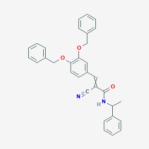 molecular formula C32H28N2O3 B2569251 3-[3,4-bis(benzyloxy)phenyl]-2-cyano-N-(1-phenylethyl)prop-2-enamide CAS No. 478017-88-8