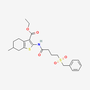 Ethyl 2-(4-(benzylsulfonyl)butanamido)-6-methyl-4,5,6,7-tetrahydrobenzo[b]thiophene-3-carboxylate
