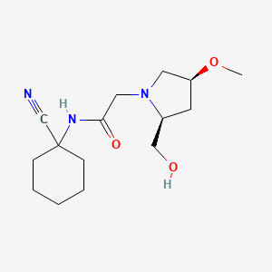 molecular formula C15H25N3O3 B2569259 N-(1-Cyanocyclohexyl)-2-[(2S,4S)-2-(hydroxymethyl)-4-methoxypyrrolidin-1-yl]acetamide CAS No. 2223381-59-5