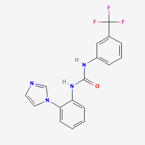 molecular formula C17H13F3N4O B2569265 1-(2-Imidazol-1-ylphenyl)-3-[3-(trifluoromethyl)phenyl]urea CAS No. 68008-26-4