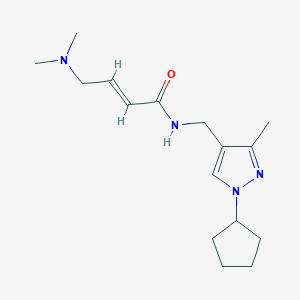 molecular formula C16H26N4O B2569269 (E)-N-[(1-Cyclopentyl-3-methylpyrazol-4-yl)methyl]-4-(dimethylamino)but-2-enamide CAS No. 2411322-67-1