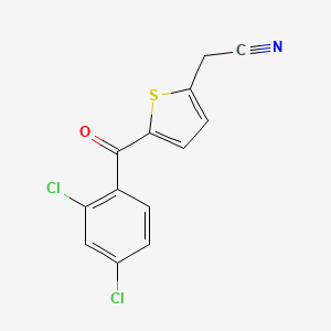 molecular formula C13H7Cl2NOS B2569279 2-[5-(2,4-二氯苯甲酰基)-2-噻吩基]丙腈 CAS No. 339014-61-8