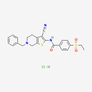 N-(6-benzyl-3-cyano-4,5,6,7-tetrahydrothieno[2,3-c]pyridin-2-yl)-4-(ethylsulfonyl)benzamide hydrochloride