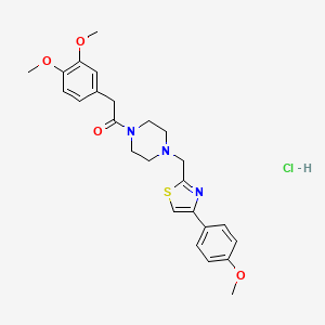 2-(3,4-Dimethoxyphenyl)-1-(4-((4-(4-methoxyphenyl)thiazol-2-yl)methyl)piperazin-1-yl)ethanone hydrochloride