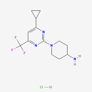 1-[4-Cyclopropyl-6-(trifluoromethyl)pyrimidin-2-yl]piperidin-4-amine;hydrochloride
