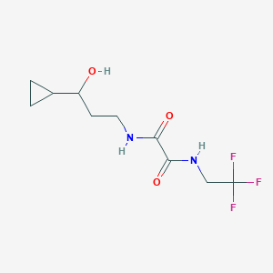 molecular formula C10H15F3N2O3 B2569312 N1-(3-cyclopropyl-3-hydroxypropyl)-N2-(2,2,2-trifluoroethyl)oxalamide CAS No. 1396782-34-5