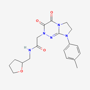 molecular formula C19H23N5O4 B2569316 2-(3,4-二氧代-8-(对甲苯基)-3,4,7,8-四氢咪唑并[2,1-c][1,2,4]三嗪-2(6H)-基)-N-((四氢呋喃-2-基)甲基)乙酰胺 CAS No. 941960-53-8