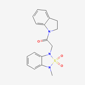 molecular formula C17H17N3O3S B2569320 1-(吲哚-1-基)-2-(3-甲基-2,2-二氧化苯并[c][1,2,5]噻二唑-1(3H)-基)乙酮 CAS No. 2034543-46-7